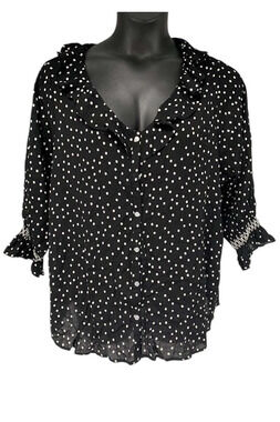 B Collection by Bobeau  Women's Printed Top Black - Regular